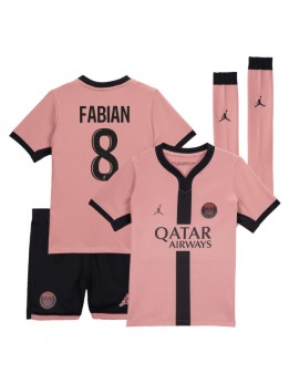 Paris Saint-Germain Fabian Ruiz #8 Ausweichtrikot für Kinder 2024-25 Kurzarm (+ Kurze Hosen)